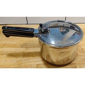 Vintage Revere Ware Copper Clad Stainless 4 Qt Pressure Cooker Read & See Pic's